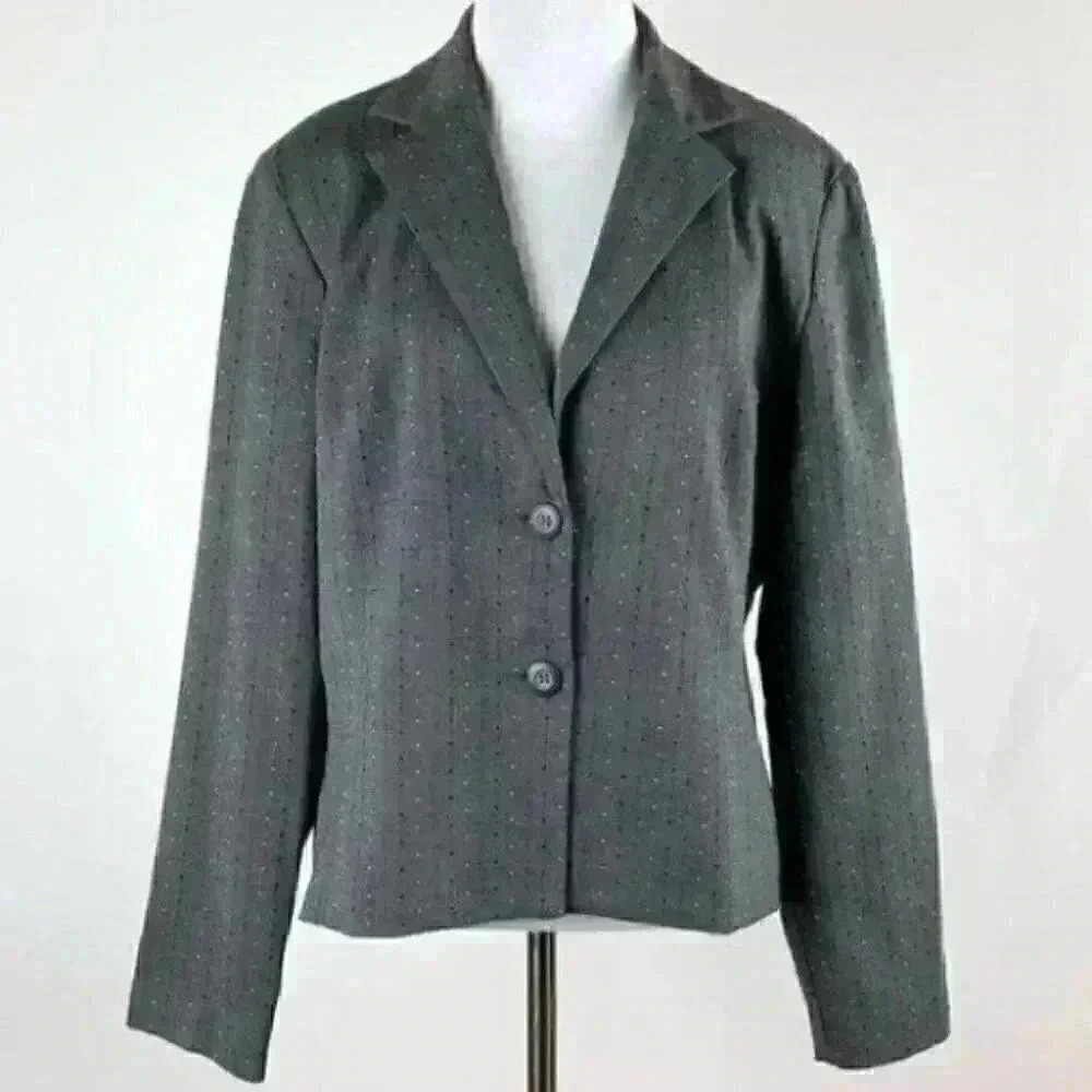 Requirements blazer sz 12 gray black beige jacket